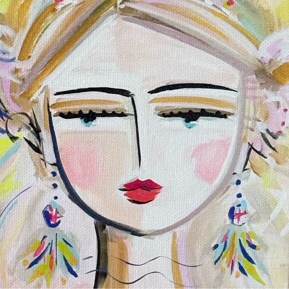 MAREN DEVINE “She Is Fierce” 5 x 7 Framed Canvas - Picture 2 of 6